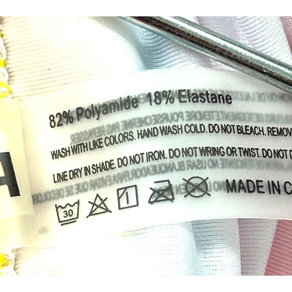 New Popvil Womens Colorblock Swimsuit Bottom Size XL Yellow Pink 1193H2 - Picture 12 of 12